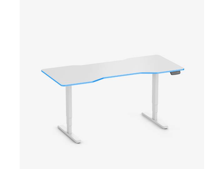 Primus Gamingschreibtisch Cockpit, Weiß Silk-Touch Ocean 180x80