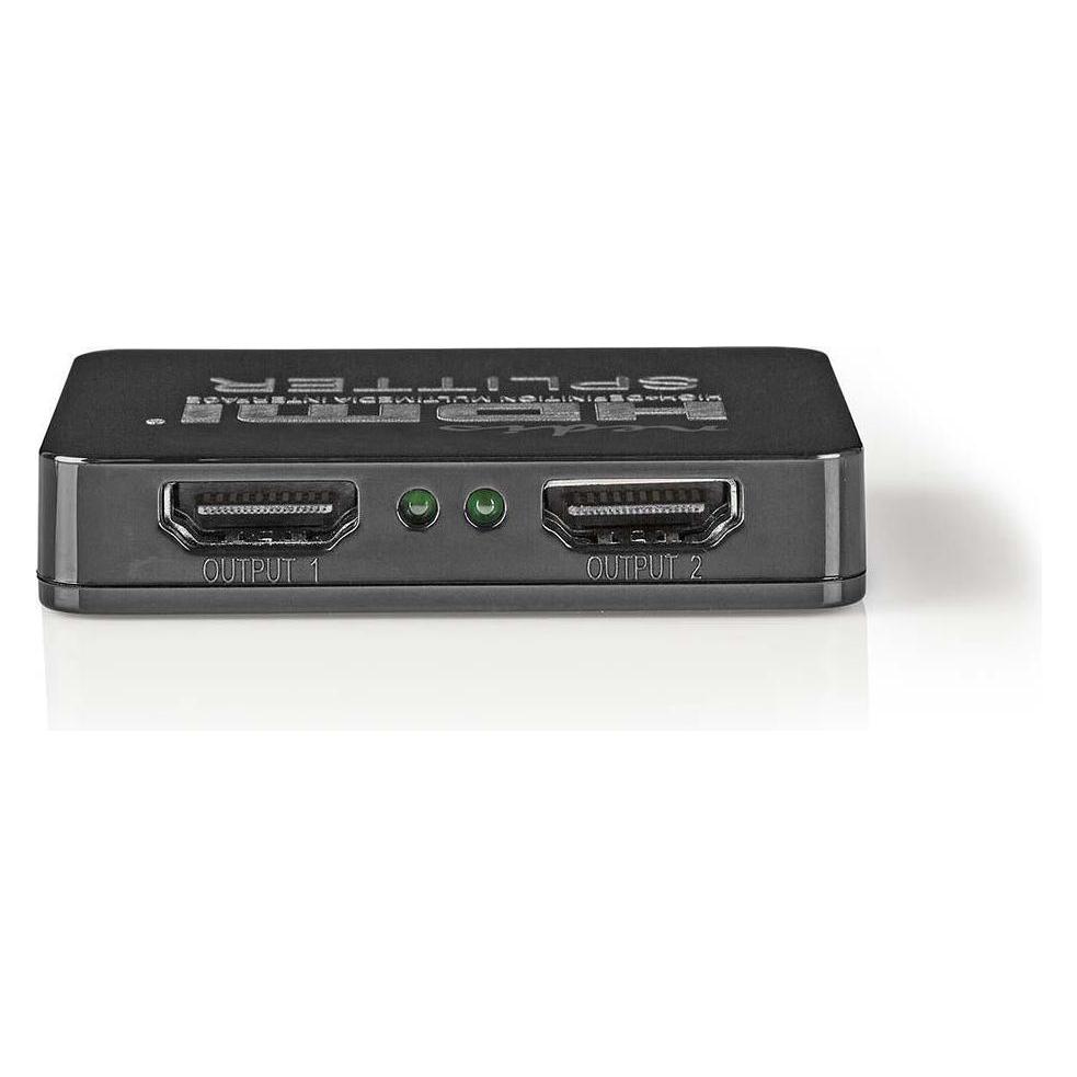 Nedis HDMI T Splitter 2-Port Port(s) HDMIT Eingang 2X HDMIT Ausgang 4K@30Hz 2.25 Gbps ABS / PVC Schw (VSPL34002BK)