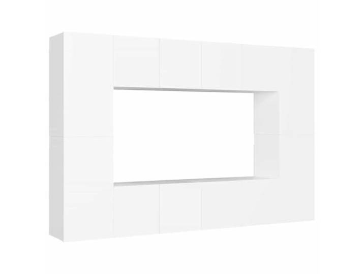 hliofuir 8-tlg TV-Schrank-Set Weiß Wandmontage Hängend Holzwerkstoff Flexible Wandgestaltung für Wohnzimmer und Schlafzimmer mit viel Stauraum für Medien und Deko auf acht Elementen.
