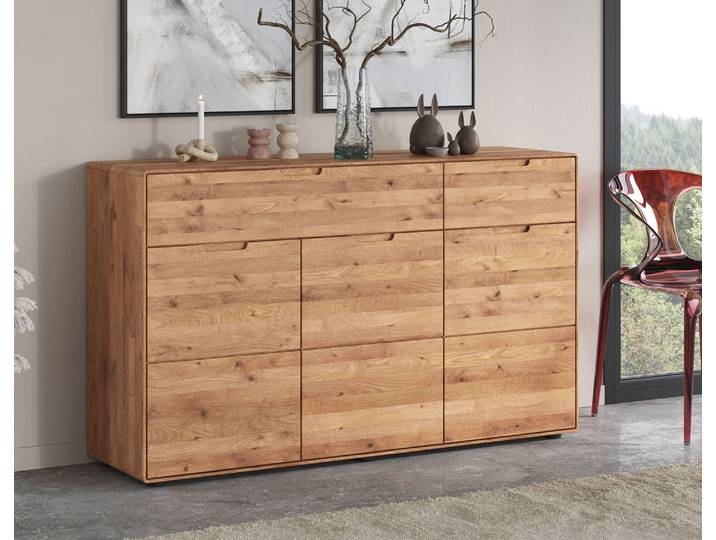 3-türiges massives Sideboard Donna in Wildeiche – Montierte Lieferung – 3%-Vorkasse-Rabatt