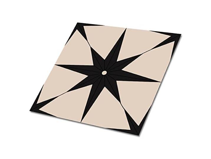 Decormat Selbstklebende Vinylfliesen Dekoartikel Aufkleber Satz von 9 Fliesen - 30x30 cm Bodenbeläge PVC Fliesenaufkleber Wandfliesen für die Küche Beige - Stern