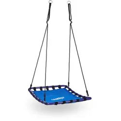 Relaxdays Nestschaukel Outdoor viereckig Weiß,Dunkelblau,Schwarz