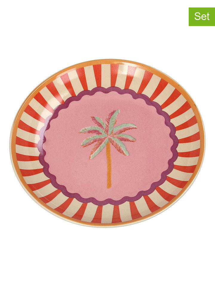 Kersten 2er-Set: Brotteller ''Palm Tree'' in Bunt - Ø 16 cm - onesize
