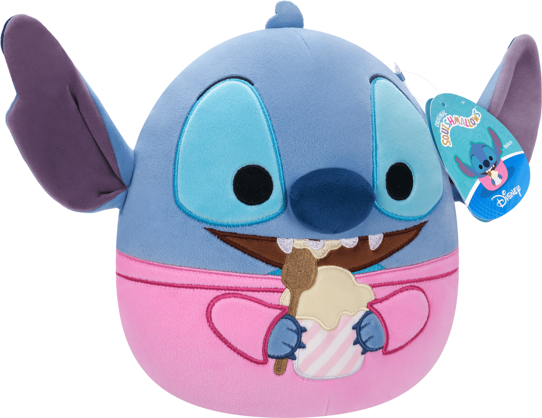 Jazwares Squishmallows Disney Stitch Eating Ice Cream 8-Inch Plush - Officially Licensed Disney Plush Toy for Kids