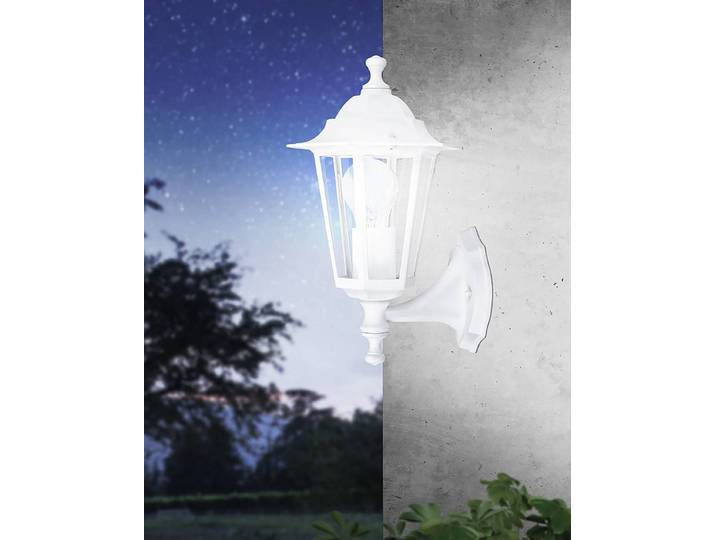 home24 Wandlamp Laterna type B zonder sensor 17 x 32 x 23cm wit/wit