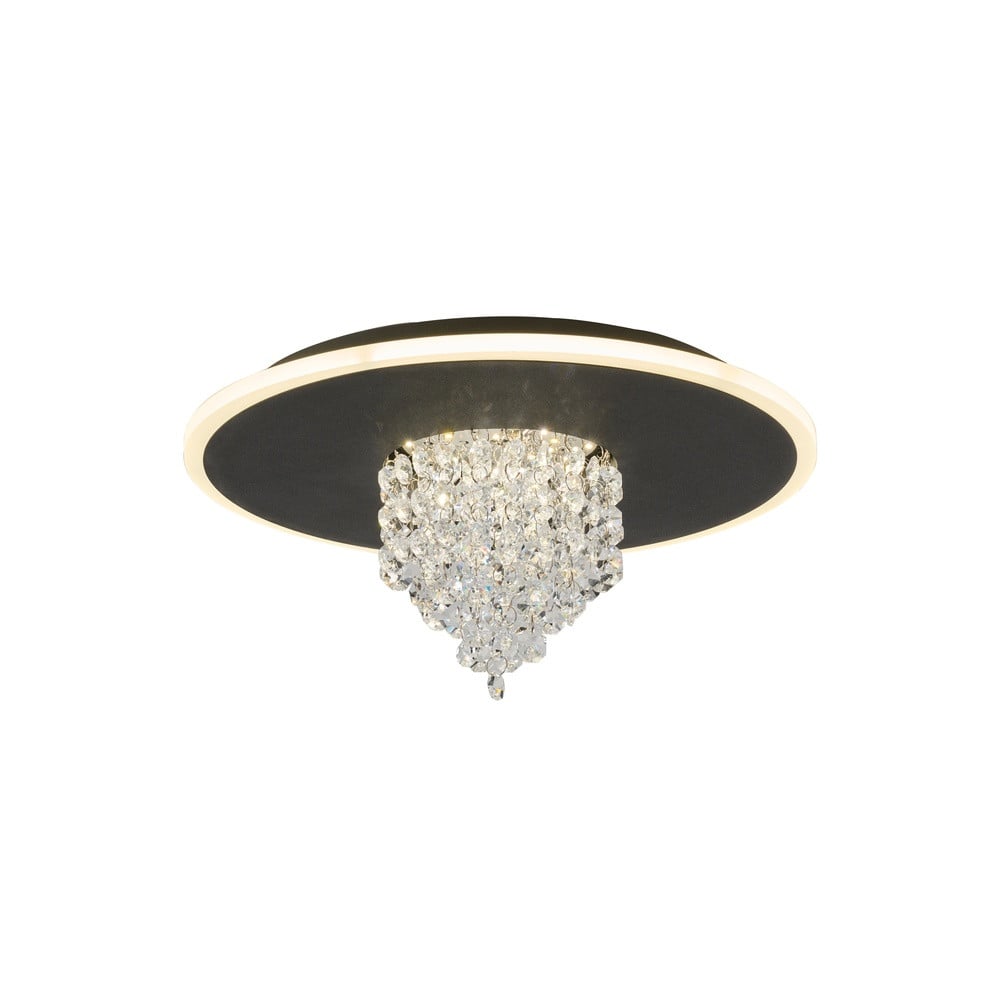 Searchlight Deluge Plafondlamp - Zwart - Metaal en Kristal