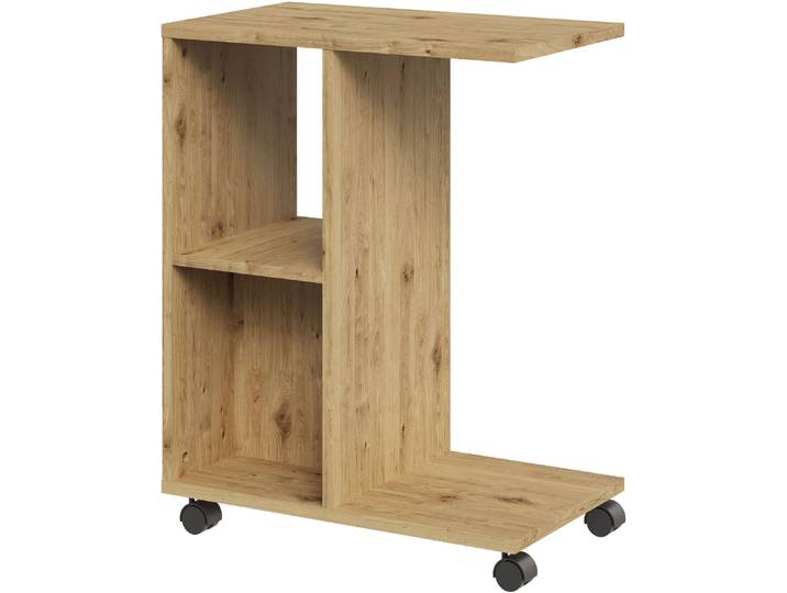 Beistellwagen FMD Change 4 , braun (artisan eiche), B:54,3cm H:69,4cm T:32,6cm, Holzwerkstoff, Rollwagen, Beistellwagen, Rollbarer Beistelltisch, Breite 54,3 cm