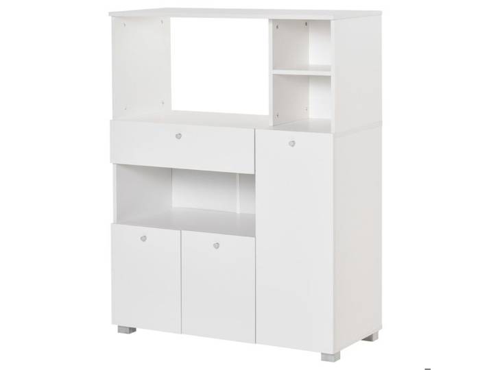 Buffet de cuisine meuble de rangement avec 2 placards 1 tiroirs 3 niches 1 étagère ouverte grand rangement