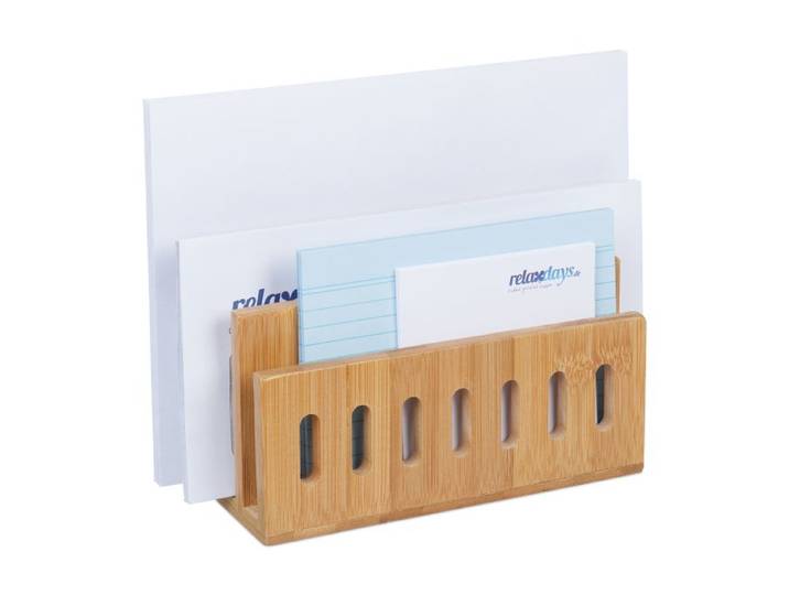 Relaxdays Organiseur bureau en bambou
