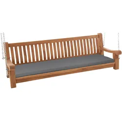 CLP Schaukelbank wetterfest Joyce mit Sitzkissen, robust massiv Teakholz, mit Armlehne und Ketten, Gartenbank für Terrasse und Balkon
