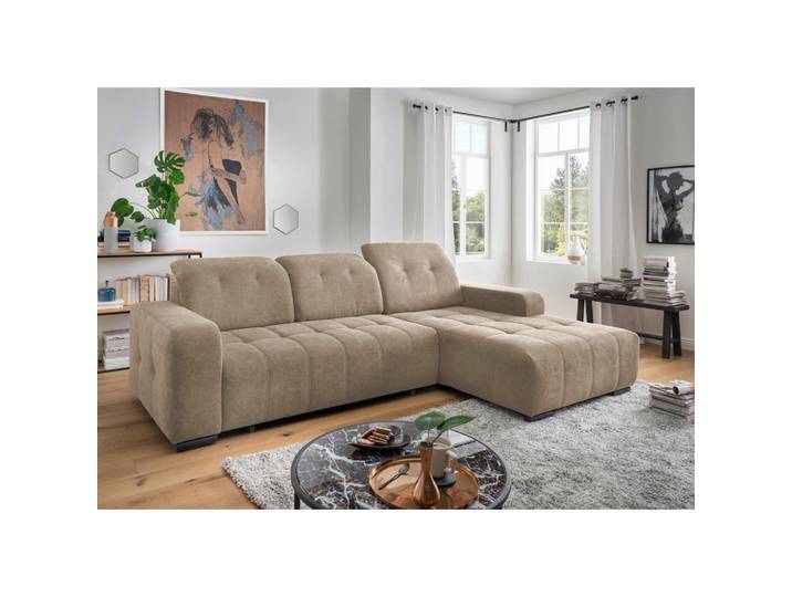 Livetastic Ecksofa Vicari, Hellbraun, Metall, Uni, L-Form, Ottomane rechts, 292x185 cm, Made in EU, USB-Anschluss, elektrischer Sitzvorzug, USB-C-Anschluss, Wohnzimmer, Sofas & Couches, Wohnlandschaften, Ecksofas