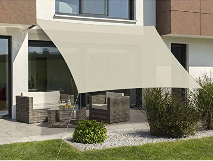 Schneider Sonnensegel Teneriffa, natur, 500 x 500 cm quadratisch, 233-02, HDPE-Gewebe, 4 kg