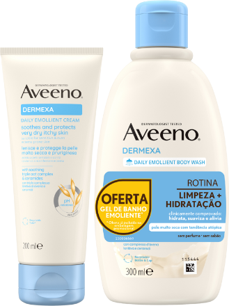 Aveeno Dermexa Pack Creme Emoliente Diário + Gel De Banho Emoliente
