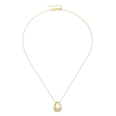 Kette mit Anhänger "Anhänger mit weißen Zirkonia, Silber 925", gold, GIORGIO MARTELLO MILANO, Halsketten, Damen, 45cm, Silber 925 (Sterlingsilber)