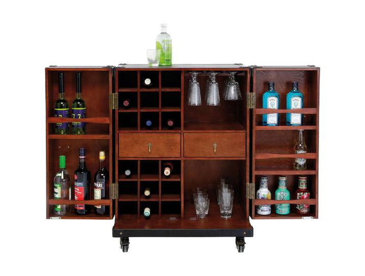 Kare-Design Barschrank, Braun, Schwarz, Metall, Kunststoff, 2 Schublade(n) Schubladen, 66x83x44.5 cm, Esszimmer, Barmöbel, Barschränke & Theken
