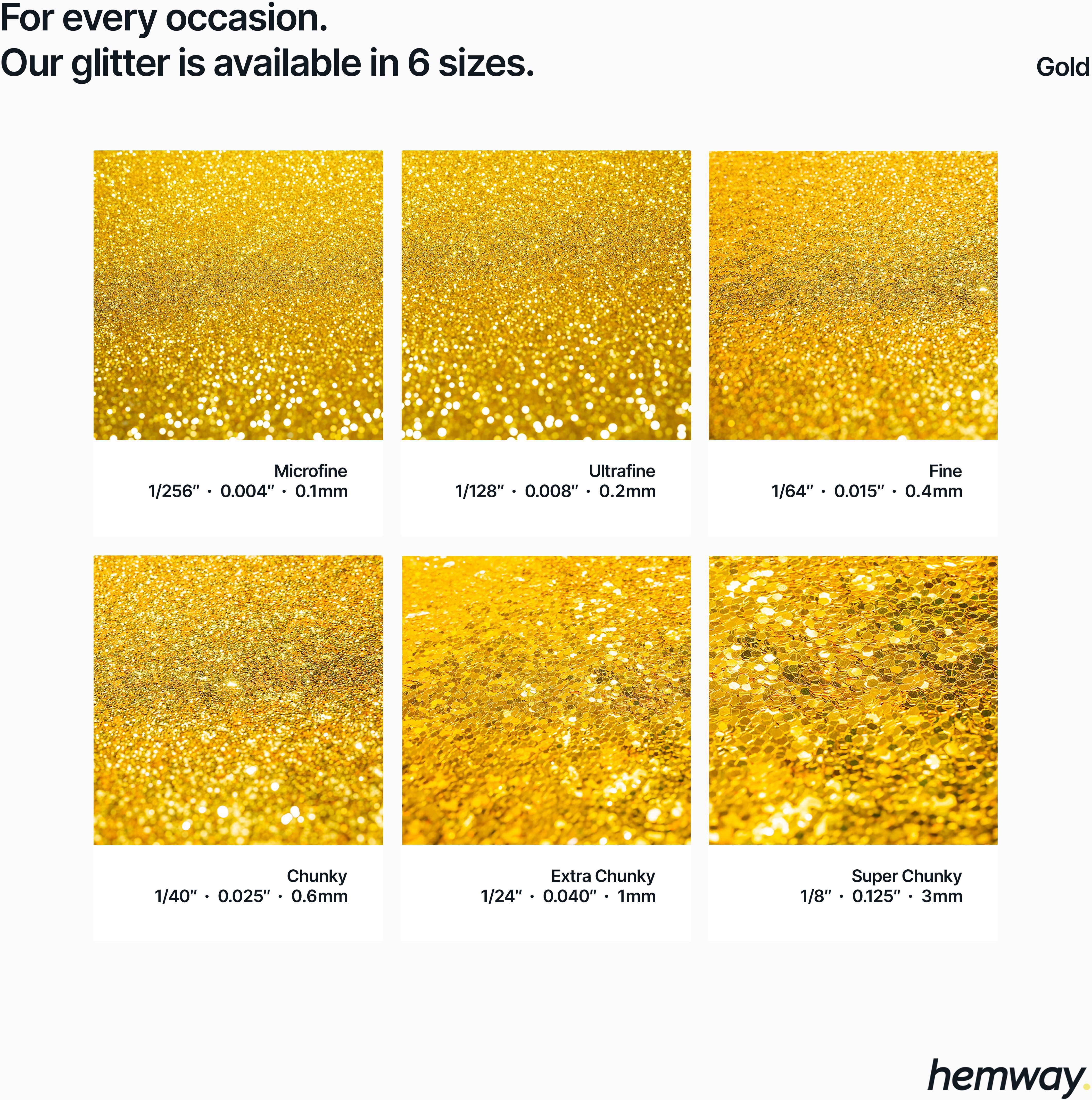 Hemway Epoxy Resin Glitter 100g / 3.5oz   Gold   Polyurethane   Tumblers   Flooring - Gold - Fine 100g