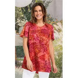 Viskose-Tunika in Muster fuchsia in Größe 52 von DW-Shop, Fuchsia, 52