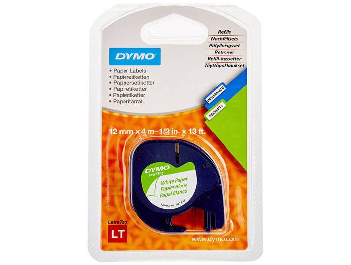 Dymo Letra Tag Papieretiketten weiss