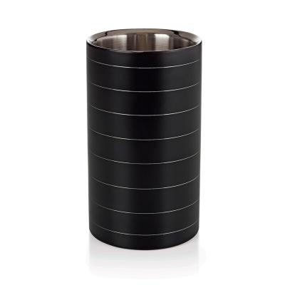 WAS Germany 4x Flaschenkühler ø 11,5 cm pulverbeschichtet, schwarz, Edelstahl