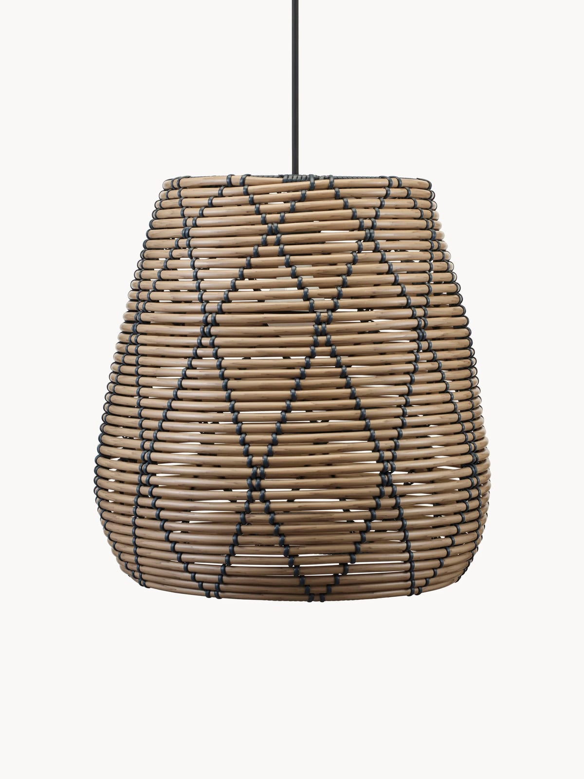 PR Home Outdoor hanglamp Lollo in beige of bruin met rattan effect, dimbaar en hoogte verstelbaar
