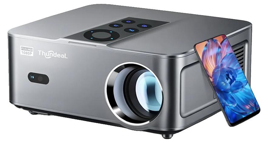 Videoprojektor, 1920x1080P Full HD, 23000 Lumen Helligkeit, 20000:1 Kontrastverhältnis, 2G RAM, 32G Speicher