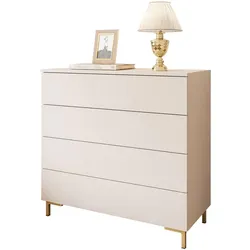 KOMMODE LINA KASCHMIR 4S mit Schubladen und LED-Beleuchtung Goldene Beine