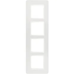Berker, Zubehör Schalterprogramm, Rahmen 4fach Q.7 10146189 polarweiss samt
