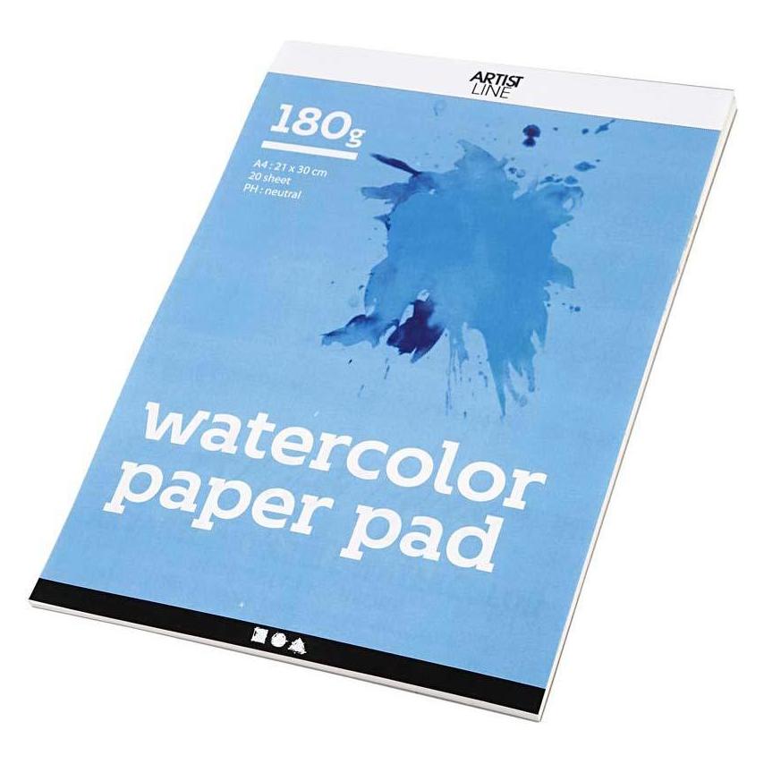 Creativ Company Aquarelblok Wit A4 180gr, 20 Vellen (A4, Blanko) (5707167726273)
