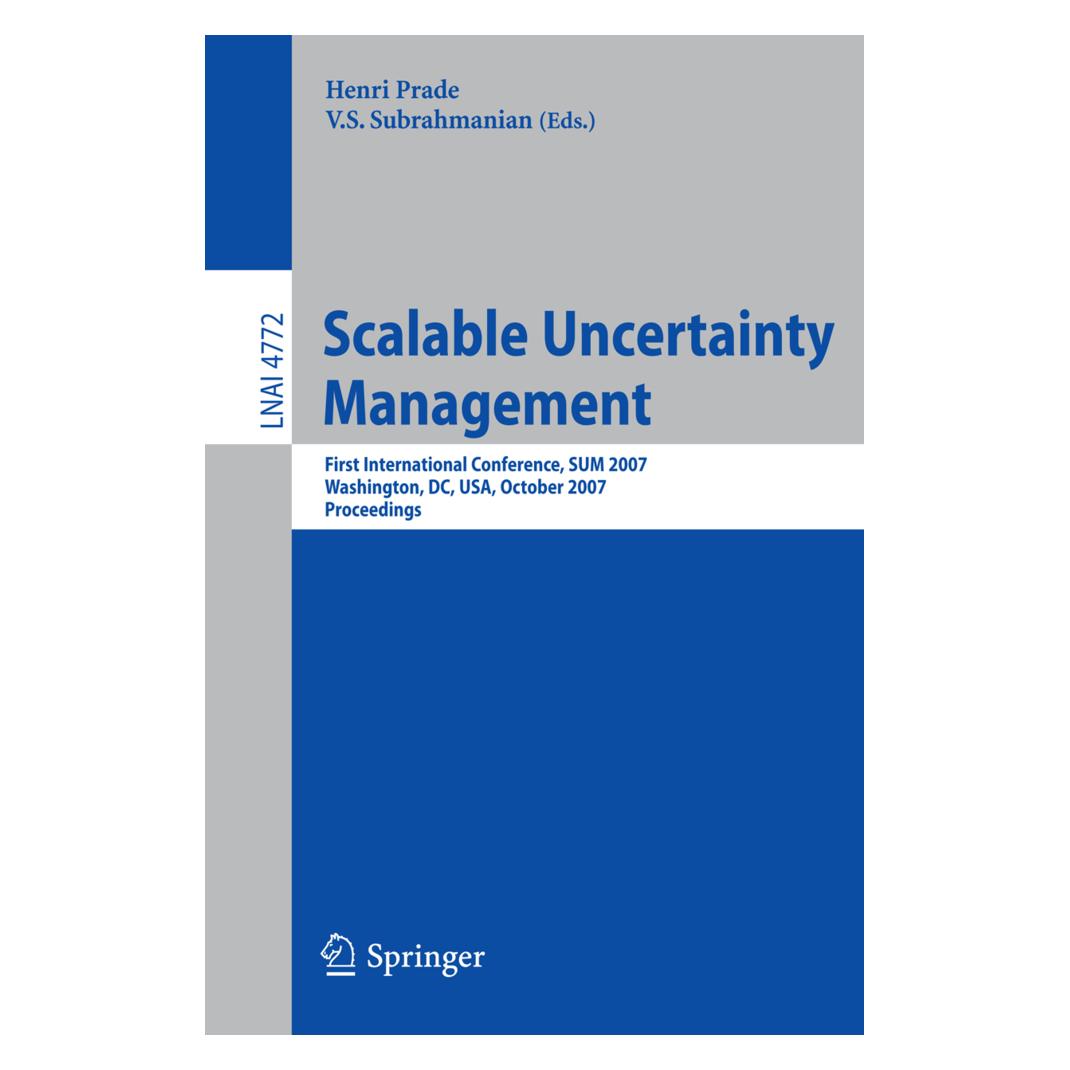 Springer Scalable Uncertainty Management (Englisch, Softcover, Henri Prade, V. S. Subrahmanian) (55201971)