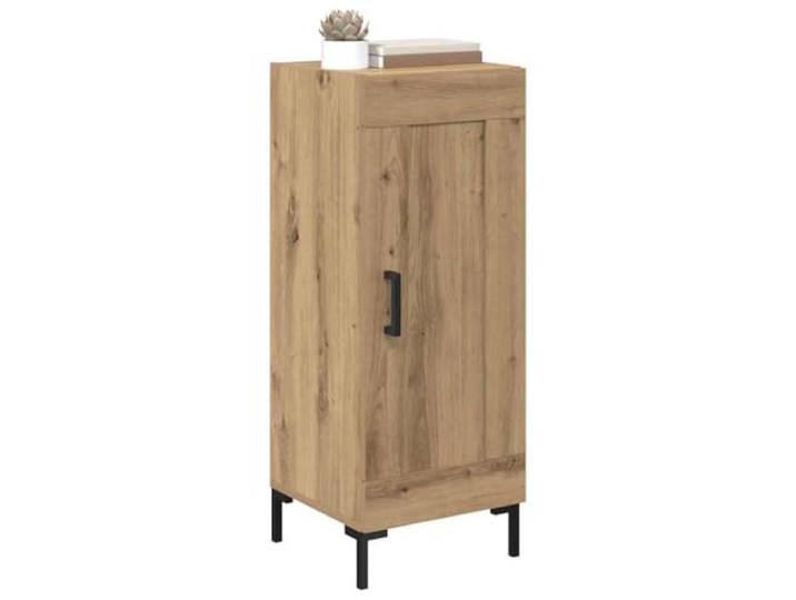 KTHLBRH Sideboard Olden Eiche Handwerk 34,5 x 34 x 90 cm Technisches Holz, Eisenbeine, 3 Einlegeböden, einzelne Tür, einfache Reinigung
