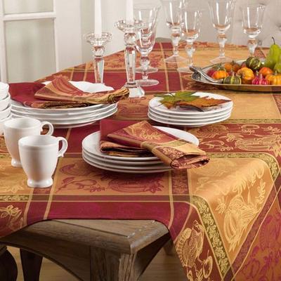 Saro Trading Bountiful Harvest Oblong Tablecloth Multi Warm, 72 x 90, Multi Warm