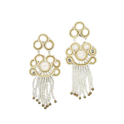 Paar Ohrclips "Amal", Damen, Gr. Glas, weiß, COLLEZIONE ALESSANDRO, Ohrringe