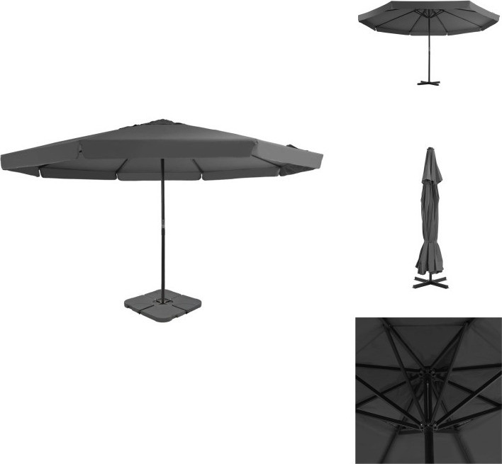 vidaXL Parasol met parasolvoet, antraciet