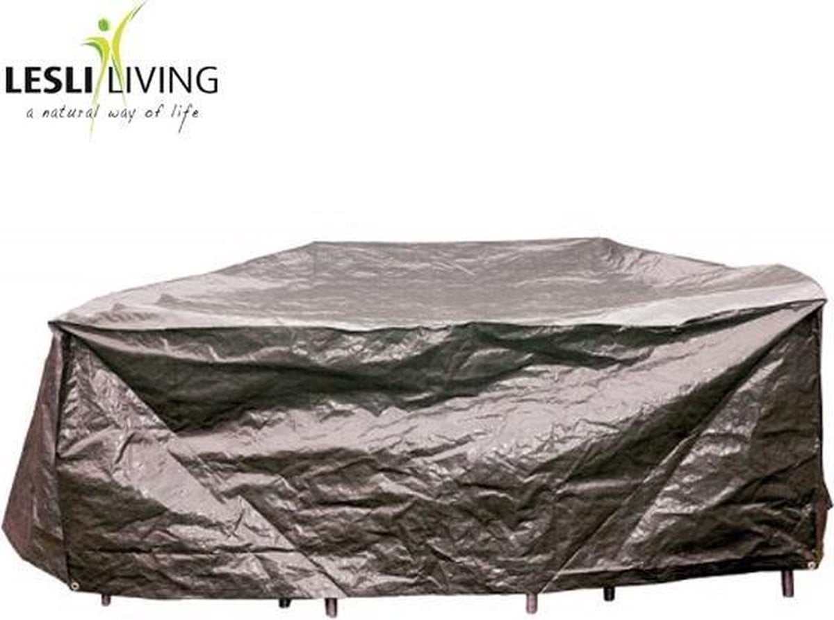 Lesliliving Zitgroep beschermhoes Grijs Ø200x80cm