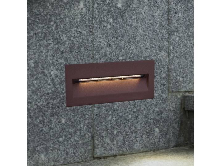 Loya LED Indbygnings Applique Murale 23x8 IP54 Rouille - Lucande - Terrasse - Moderne - Aluminium - Angulaire