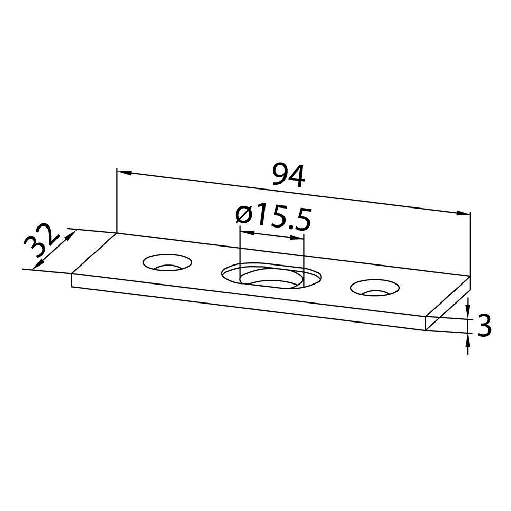 Dormakaba Schliessbleche für Ganzglasanlagen Universal (1 Stk.) (80519000099)