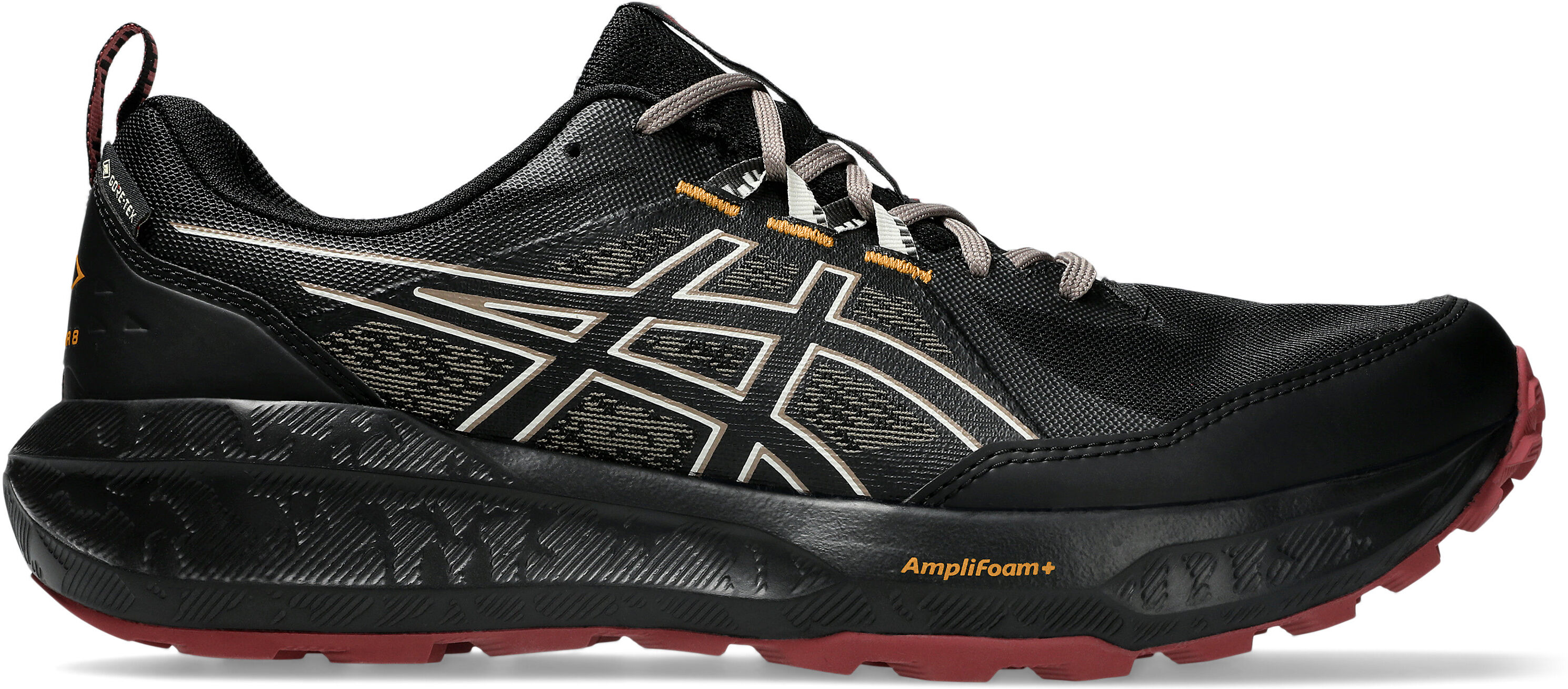 Trailrunningschuh ASICS "GEL-SONOMA 8 Gore-Tex", Herren, Gr. 46, schwarz (schwarz, brisket rot), Synthetik, Schuhe Trailrunningschuh, wasserdicht, Topseller