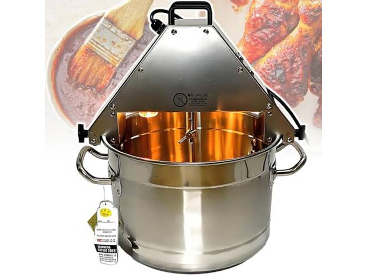 vnmudzeo Elektrischer Edelstahl-RüHrer, 10,6 Liter FassungsvermöGen, Kompakter 10,6-Liter-Topf FüR Hot-Pot-Saucen, FüR Restaurants Hotel 201Material