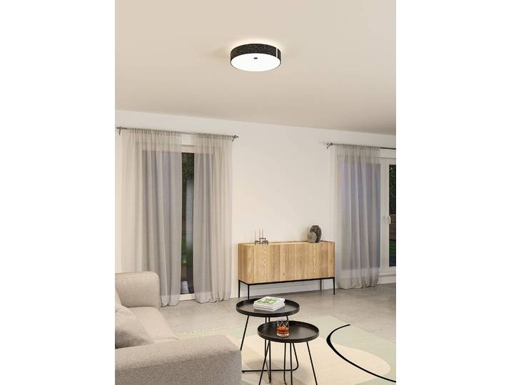 Plafonnier LED Malika 40 x 11 x 40cm Gris Feutre Module LED