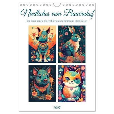 Niedliches vom Bauernhof (Wandkalender 2027 DIN A4 hoch), CALVENDO Monatskalender