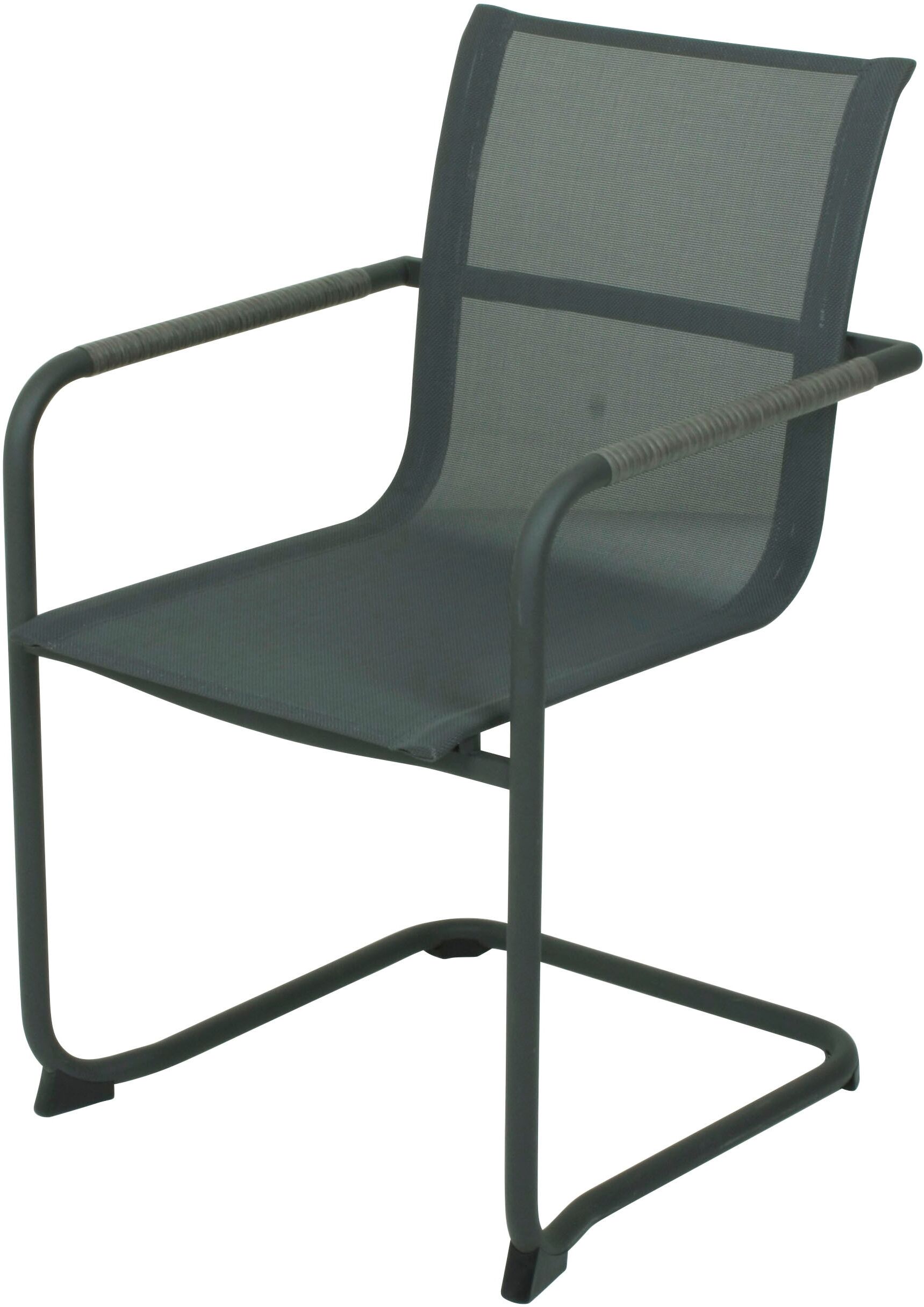 Freischwinger GARDEN PLEASURE "KENDRA", grau (grau, grau, grau), B:59cm H:85cm T:56cm, Edelstahl pulverbeschichtet / Kunststoffgewebe, grau, Stühle, Freischwinger, maximale Belastbarkeit 100 Kg