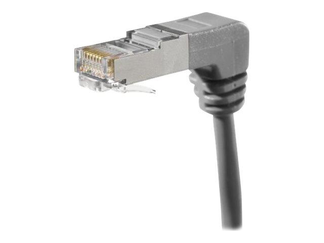 Tecline Exertis Connect Patchkabel Cat. 6A, S/FTP (PiMF), beidseitig abgewinkelt, grau, 0,7 m 854287