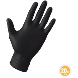 MULTITEC Latex-Handschuhe, Größe S - Schwarz, 20er