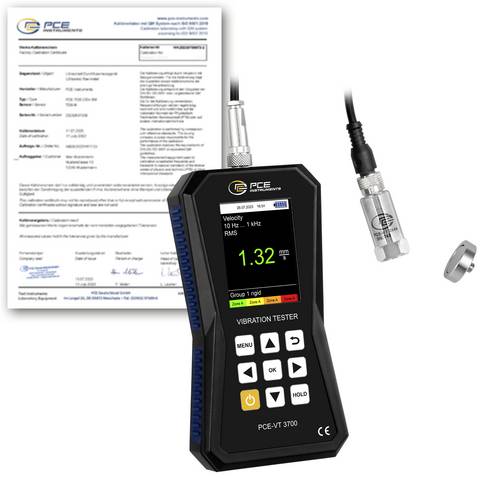 PCE Instruments Schwingungsmessgerät PCE-VT 3700-ICA inkl. ISO-Kalibrierzertifikat |Beschleunigung |Geschwindigkeit |Weg