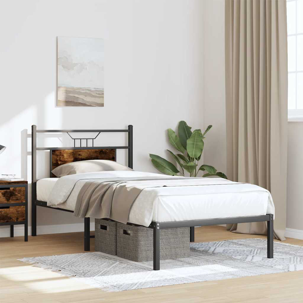 Borough Wharf Bed Frame Without Mattress Engineered Wood Smoked Oak 96 x 196 cm