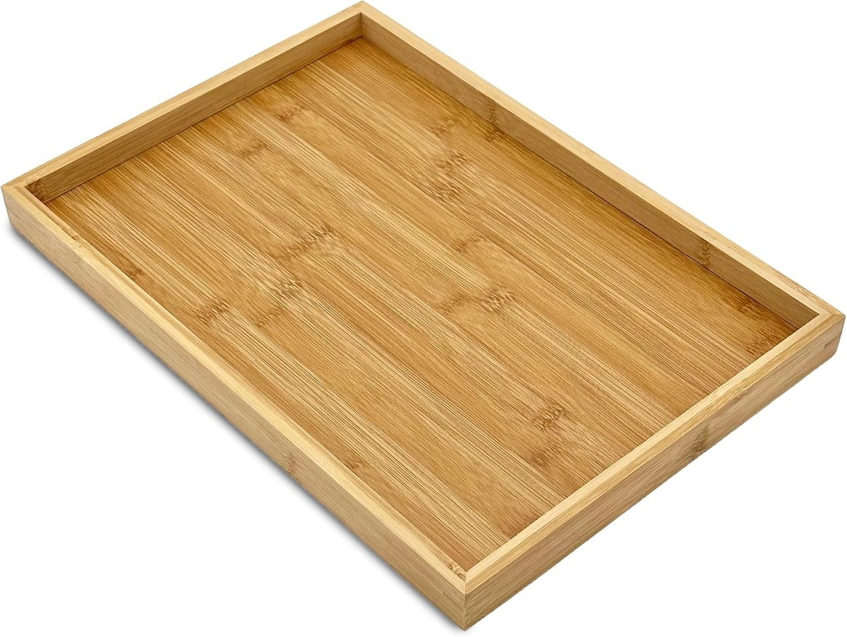 Serveerschaal Bamboe X-Large 40cm - Natuurlijk Dienblad voor Keuken en Badkamer