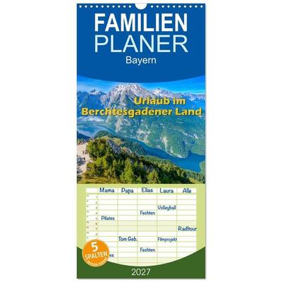 Familienplaner 2027 - Urlaub im Berchtesgadener Land mit 5 Spalten (Wandkalender, 21 x 45 cm) CALVENDO
