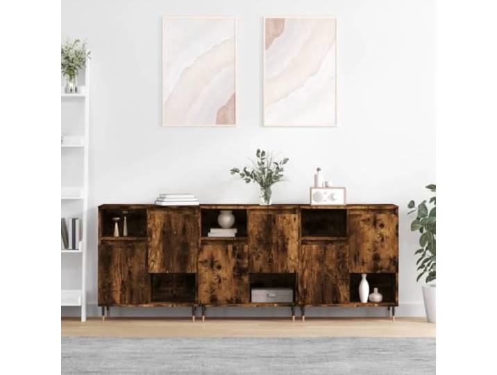 HEFZGDB Sideboards 3 STK. aus Holzwerkstoff in Sonoma-Eiche mit glatter Oberfläche, hoher Stabilität, viel Stauraum, Organisationsmöglichkeiten, klassischem zeitlosem Design