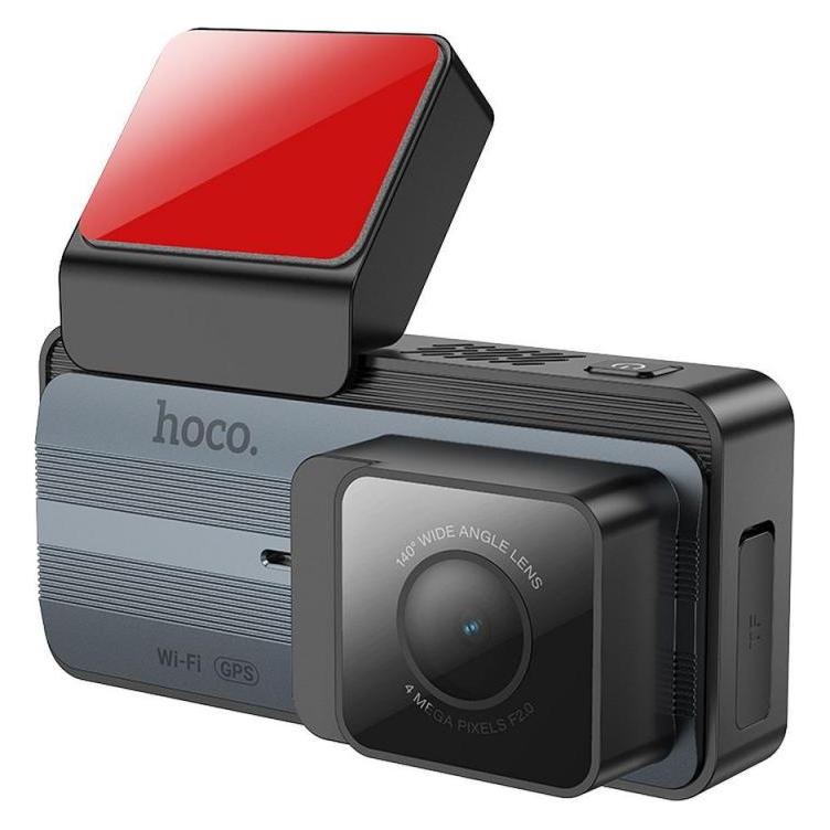 Hoco Dash + Rear Camera DV12, 2K, Wi-Fi, GPS, 3.69inch LCD, Black (Eingebautes Display, GPS-Empfänger, 2K) (56387522)