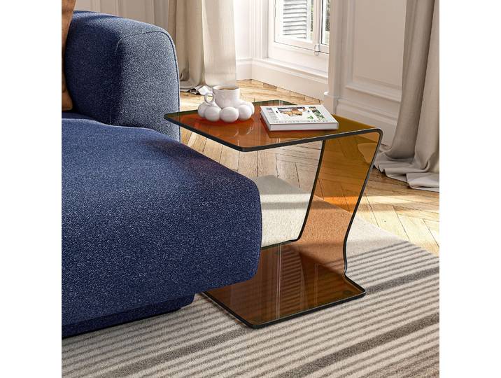HABITAT - Table d'appoint en verre - Marron ambré - Cornuda